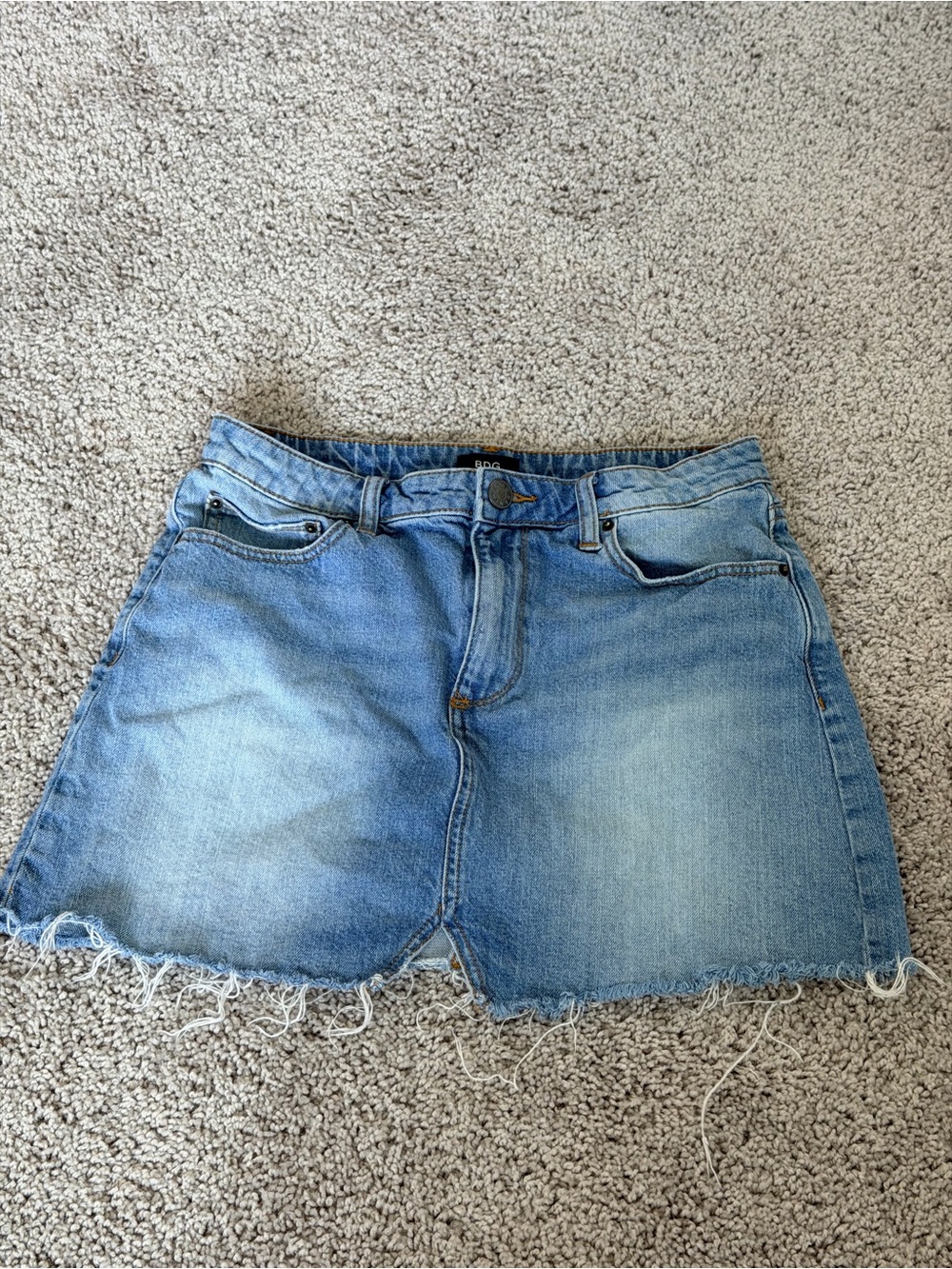 BDG Light Blue Frayed Hem Denim Shorts